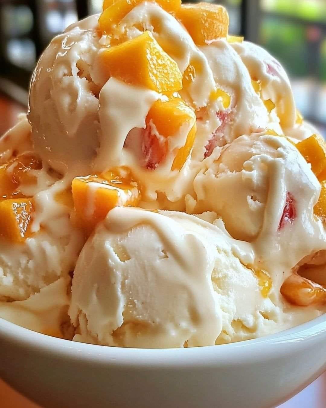 Homemade Peach Ice Cream