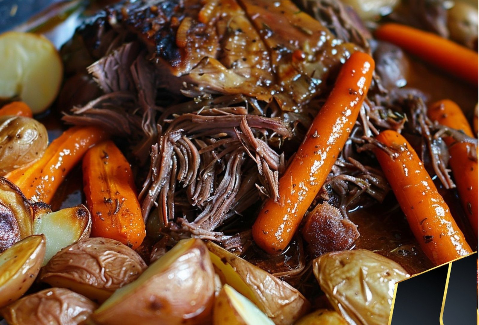 Roast, Potatoes, Carrots and Onions