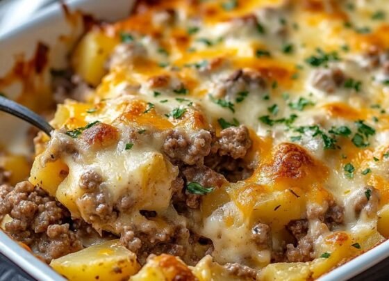 Cheesy Hamburger Potato Casserole prepared at home with simple ingredients and clear steps.