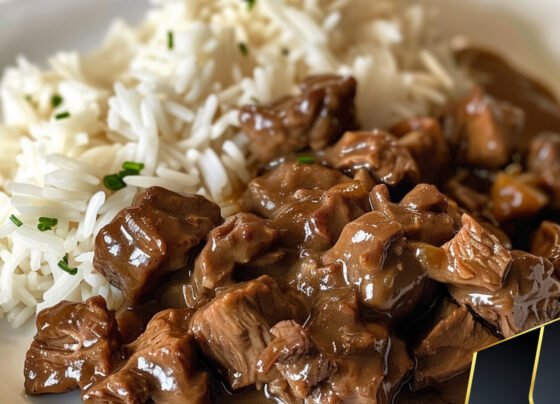 Melt In Your Mouth Beef Tips with Mushroom Gravy prepared at home with simple ingredients and clear steps.