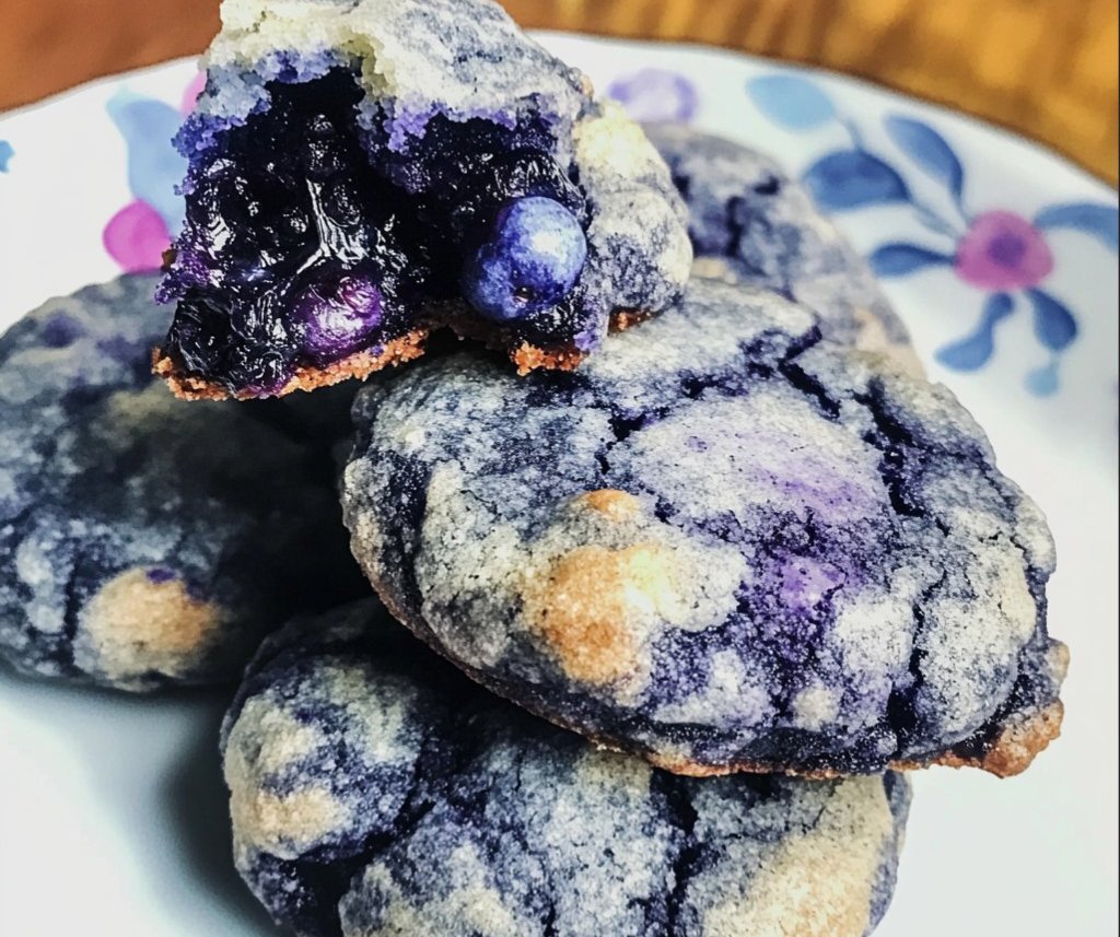 Blueberry Crinkle Cookies
