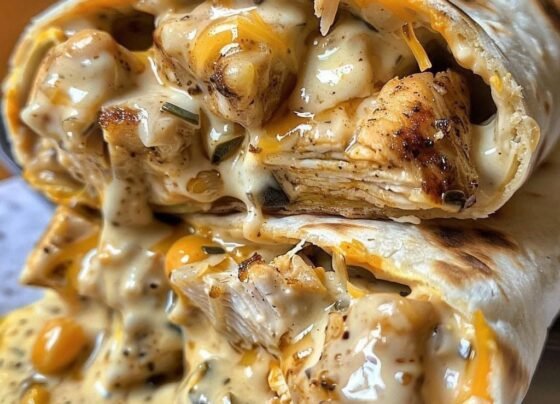 Cheesy Garlic Chicken Wraps prepared at home with simple ingredients and clear steps.