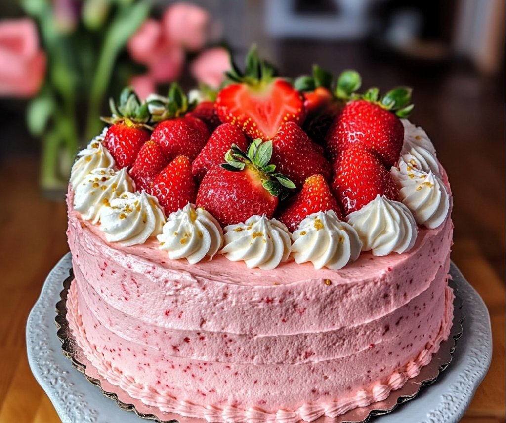 Best Strawberry Cake Ever