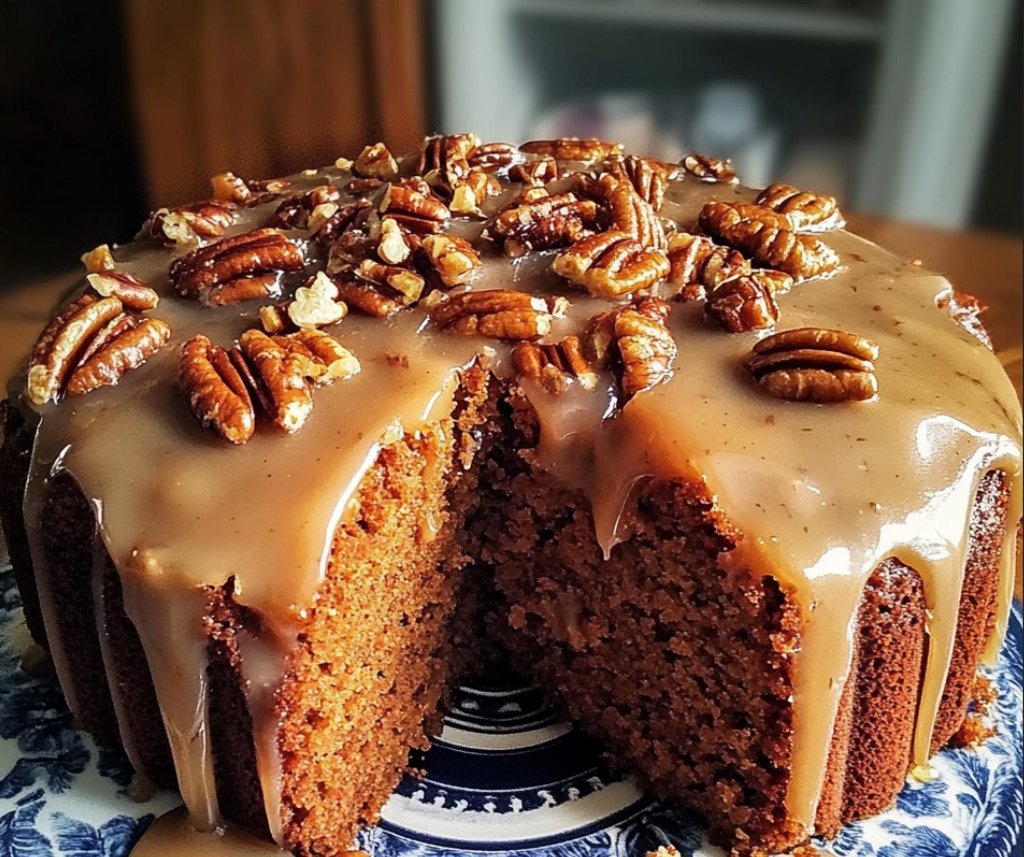 Sweet Potato Cake with Maple Pecan Glaze