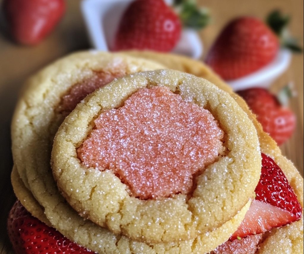 Double Strawberry Sugar Cookies
