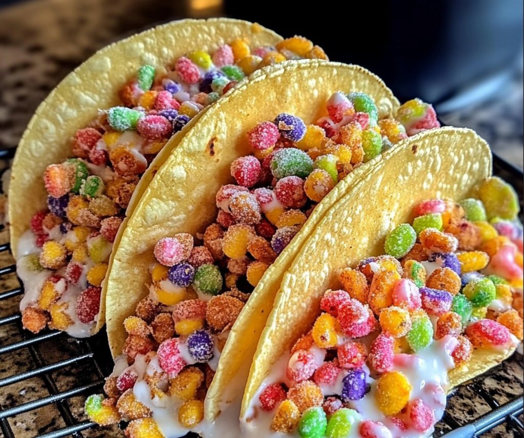 fruity pebbles cheesecake tacos
