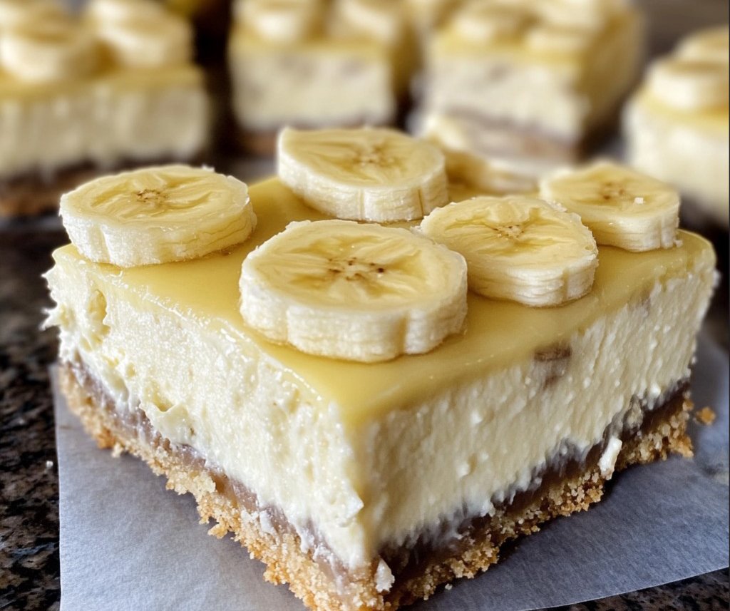 BANANA CREAM CHEESECAKE BARS!!