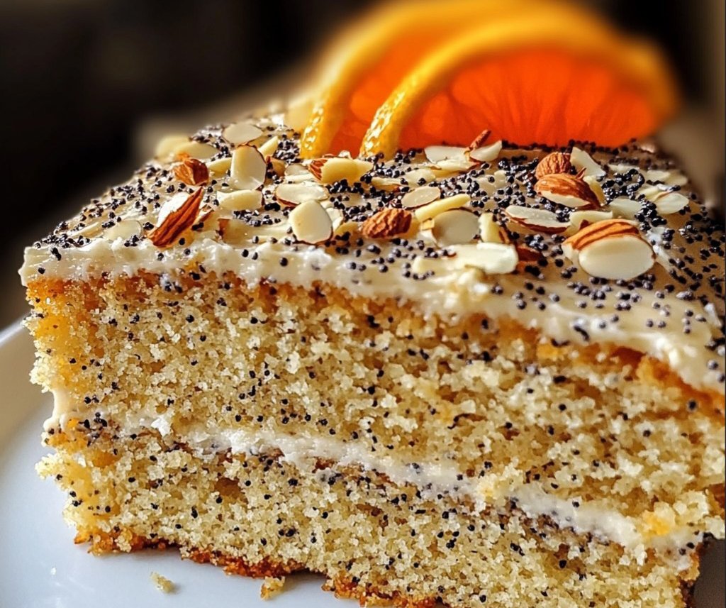 Orange Almond Poppy Seed Cake