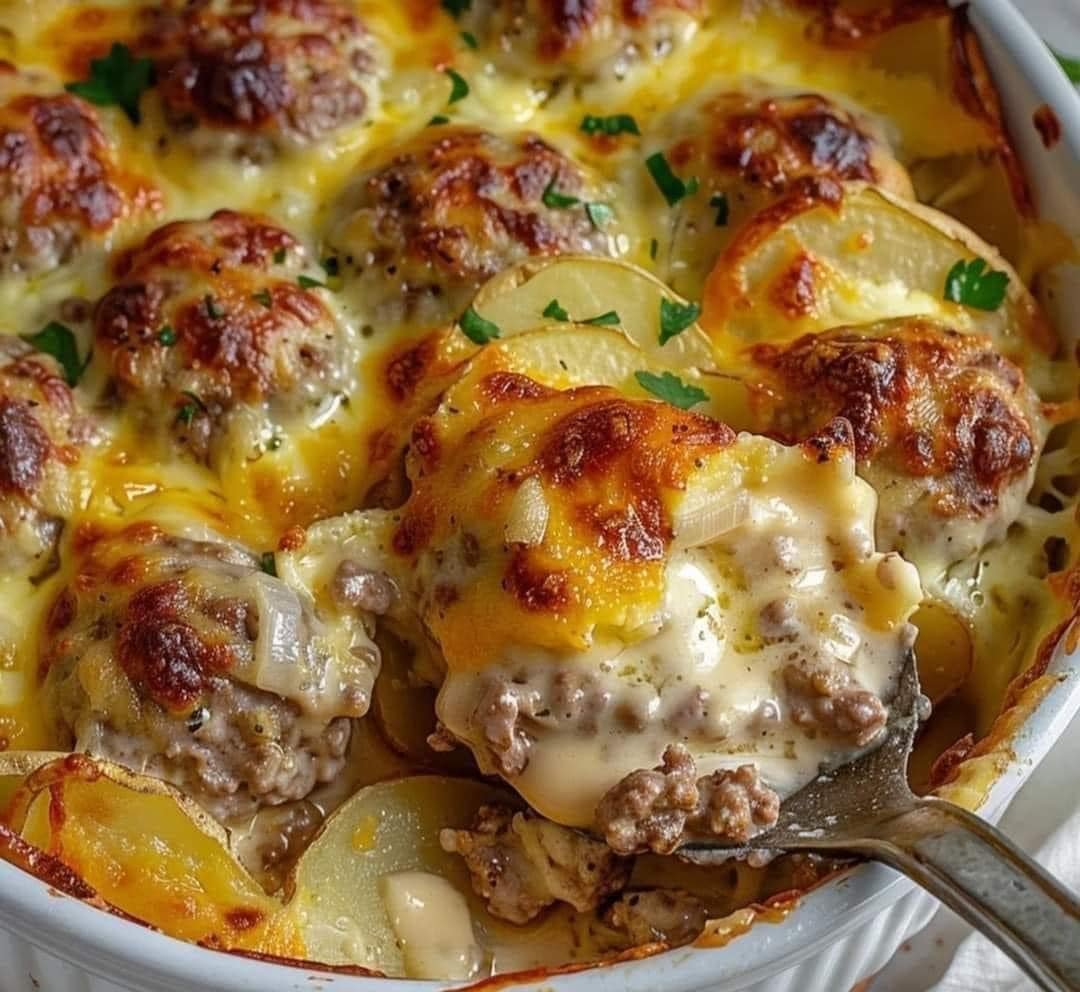 Meatballs with Potatoes and Cheese