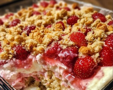 Strawberry Cheesecake Dump Cake prepared at home with simple ingredients and clear steps.