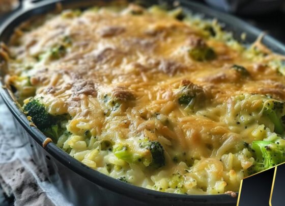Broccoli Rice Chicken and Cheese Casserole Recipe prepared at home with simple ingredients and clear steps.