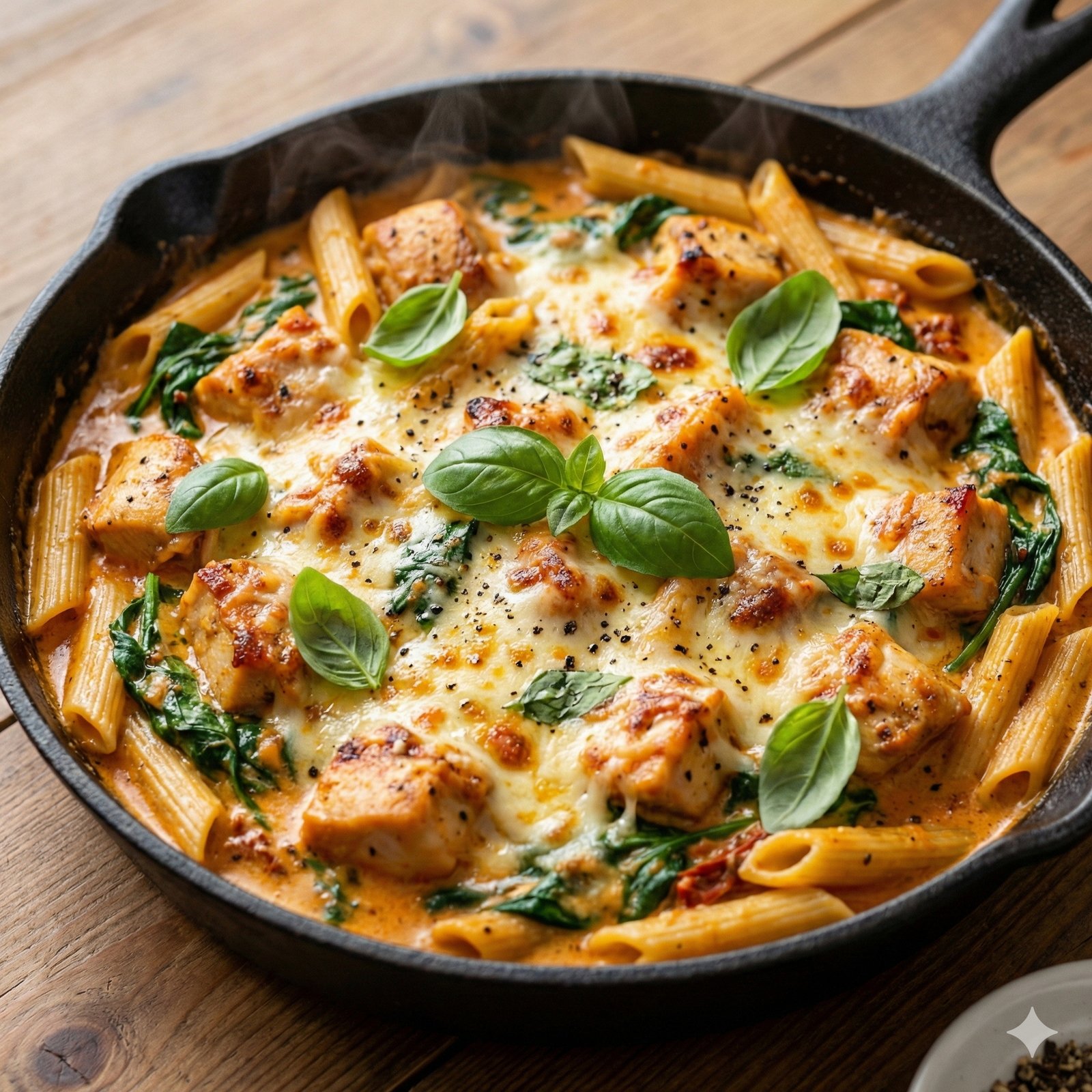 High Protein Marry Me Chicken Pasta Bake