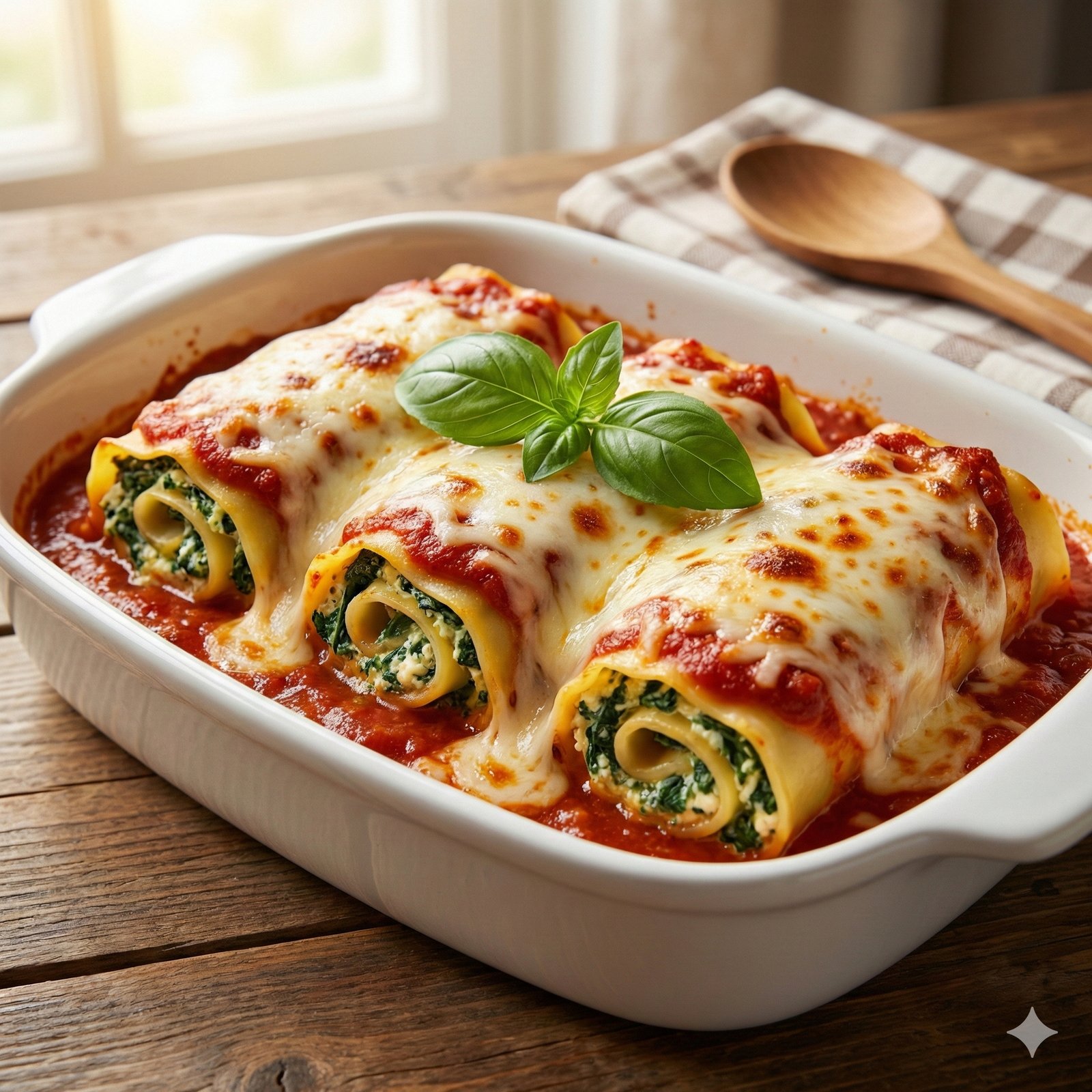 Cottage Cheese Lasagna Rolls