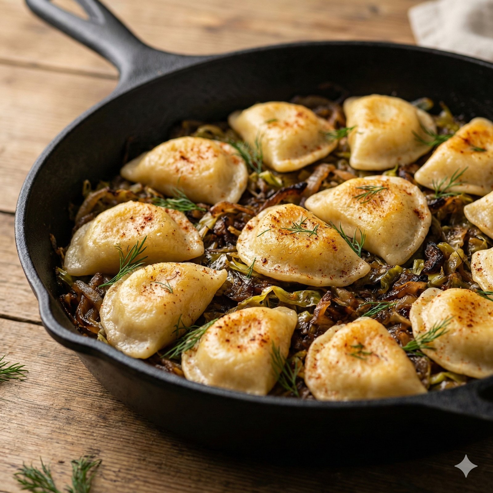 #0022 Caramelized Onion & Cabbage Pierogi Bake