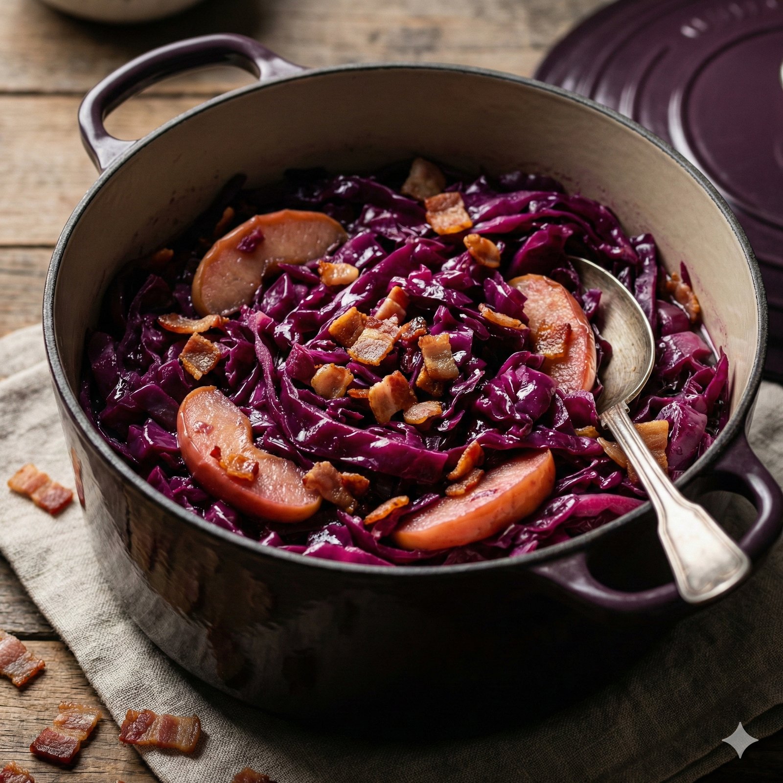 #0024 Braised Red Cabbage with Apples and Bacon