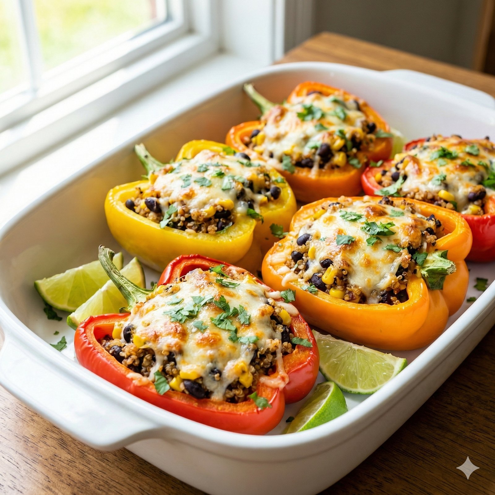 #0030 Quinoa Stuffed Bell Peppers with Black Beans
