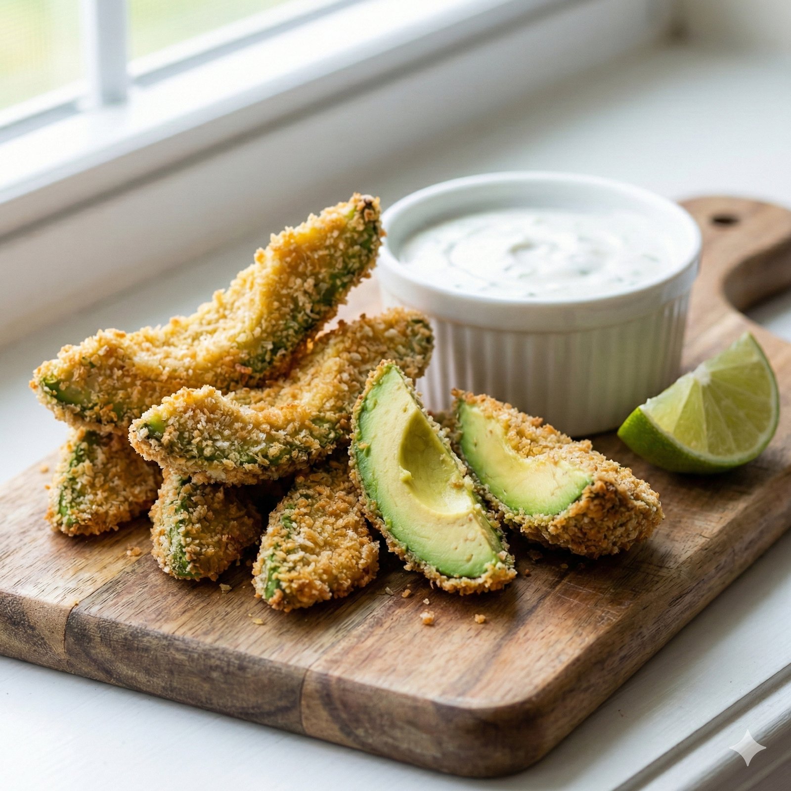 #0045 Air Fryer Avocado Fries with Lime Crema