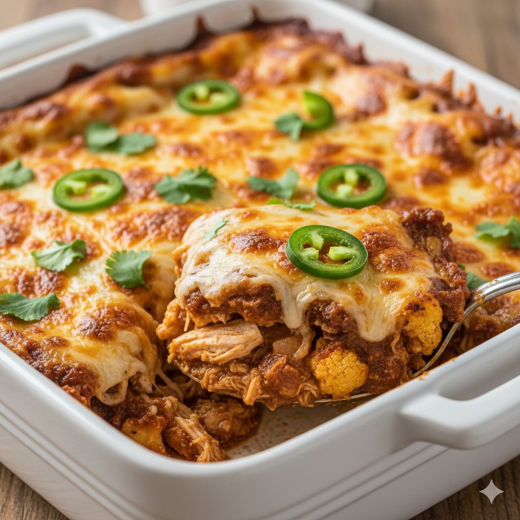 0059 Low Carb Chicken Enchilada Casserole