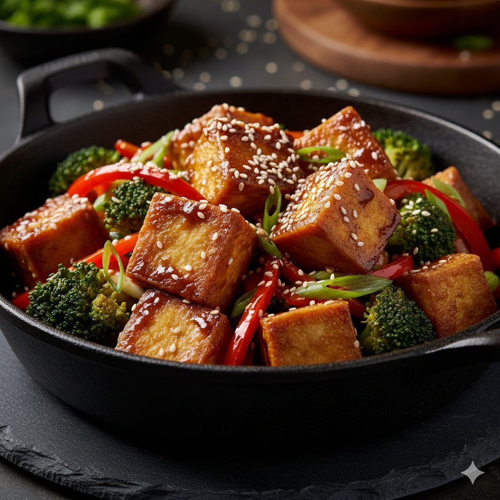 0064 Teriyaki Tofu Stir Fry with Broccoli