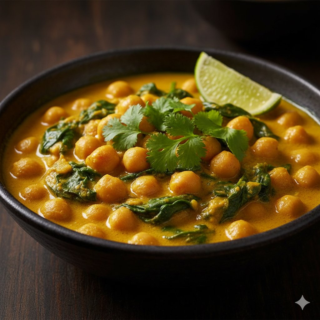 0075 Chickpea Spinach Coconut Curry