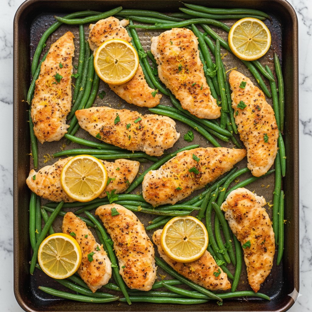 0081 Lemon Pepper Roasted Chicken Green Beans