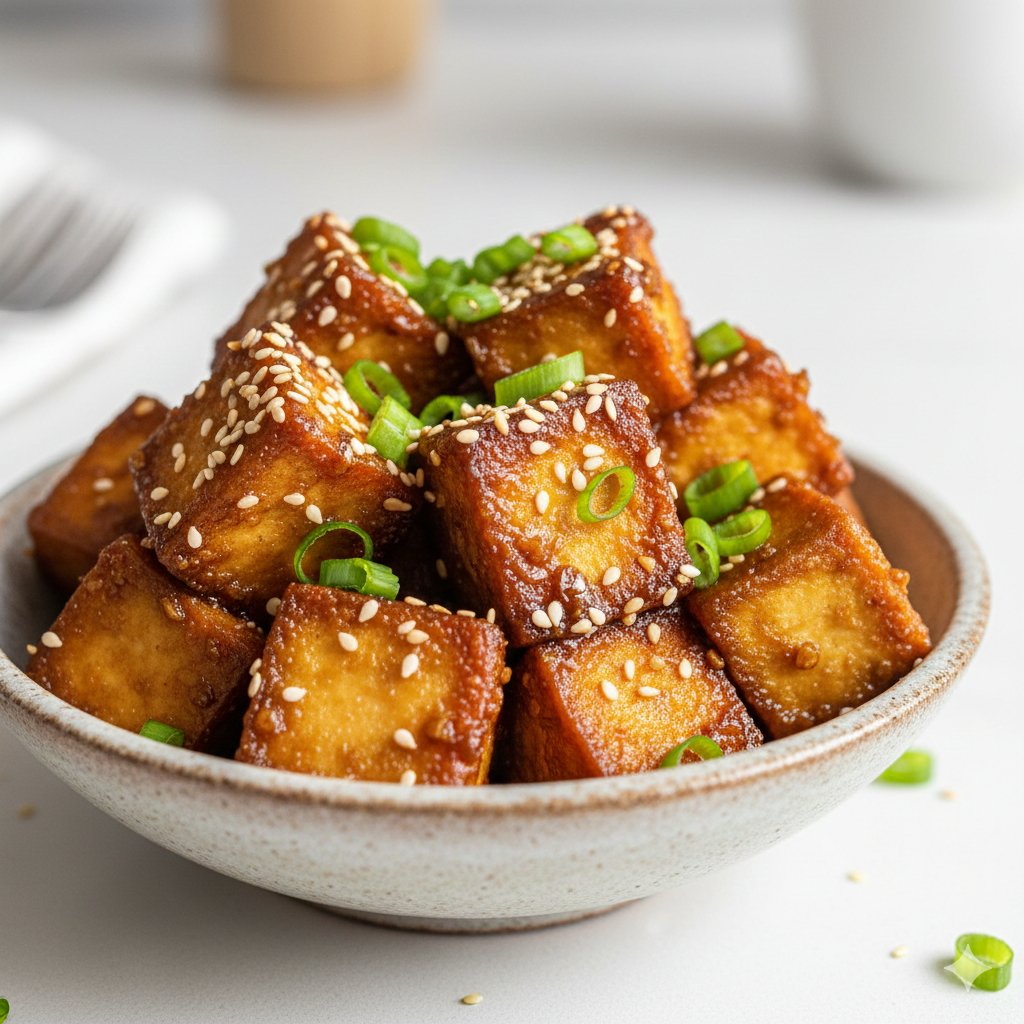 0085 Air Fryer Tofu Cubes with Garlic Soy