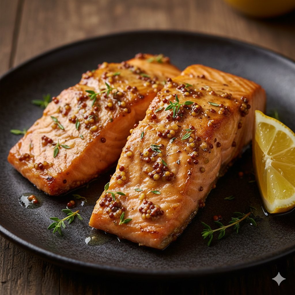 0091 Baked Salmon with Maple Mustard Glaze