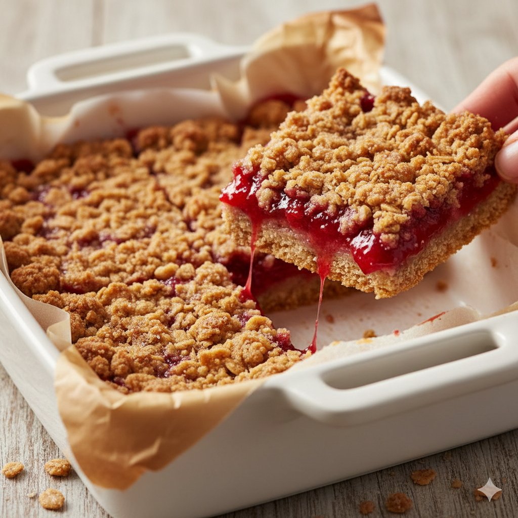 0118 Healthy Strawberry Rhubarb Bars