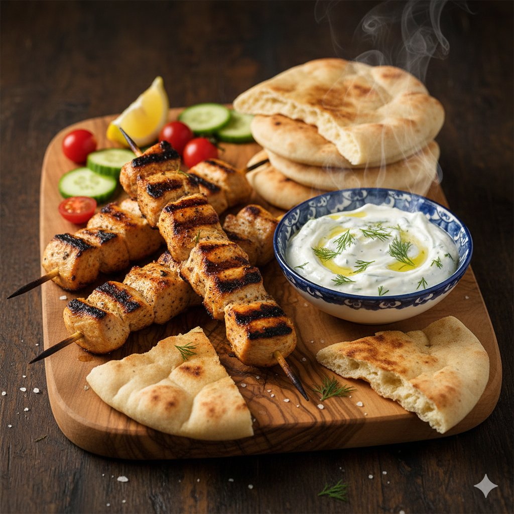 0126 Greek Tzatziki Chicken Souvlaki