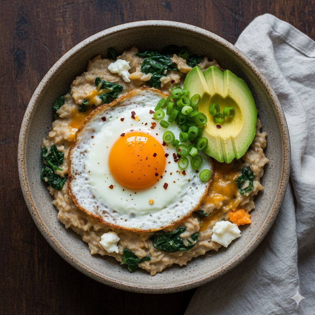 0144 Savory Oatmeal with Fried Egg