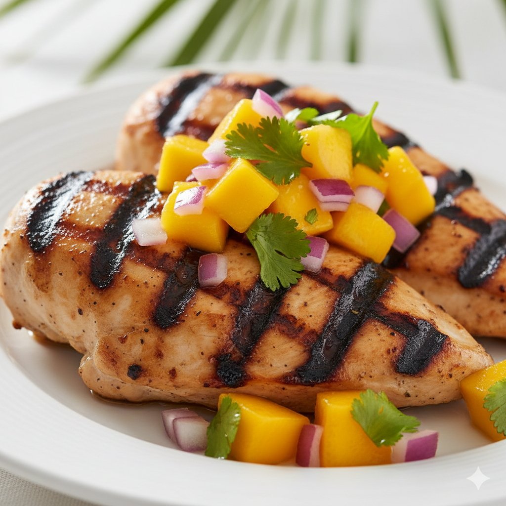 0166 Grilled Chicken with Mango Salsa