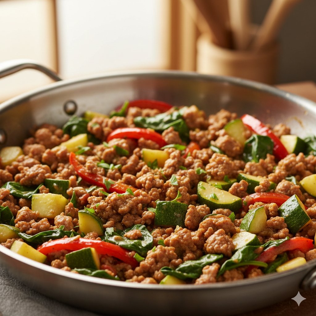 0184 Healthy Ground Turkey Vegetable Skillet
